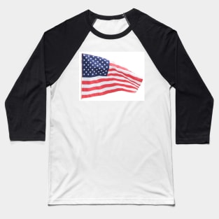 American stars and stripes flag isolated on white, in breeze. Baseball T-Shirt